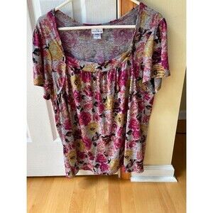 Jaclyn Smith Short Sleeve Floral Top